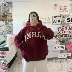 maroon Valentine’s Day collection Parke hoodie